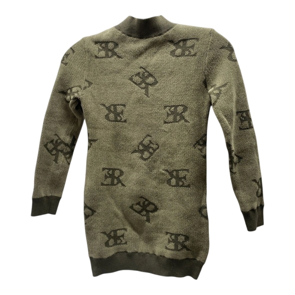 Ermanno Scervino Junior Girls Soft Logo Sweater Dress Size 6 Army Green
